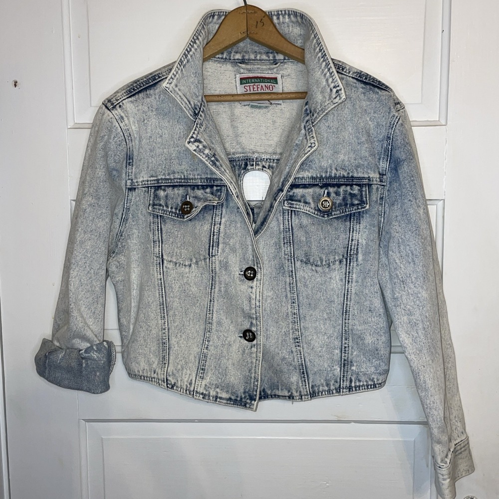International Stefano | Acid Wash Med. Jean Jacket‎ | 80s 90s Coquette Nostalgia